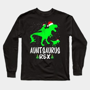 Aunt T Rex Matching Family Christmas Dinosaur Shirt Long Sleeve T-Shirt